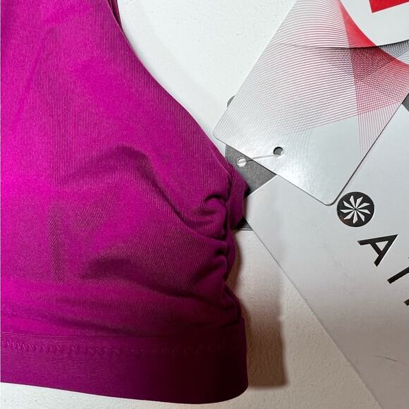 NWT Athleta Adriata Bikini Top Swim Twist Braid Ruche Fuchsia Magenta XXS - Picture 12 of 14
